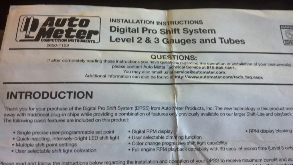 Silver Tube Digital Pro Shift System Auto Meter 5349 Level 2 DPSS